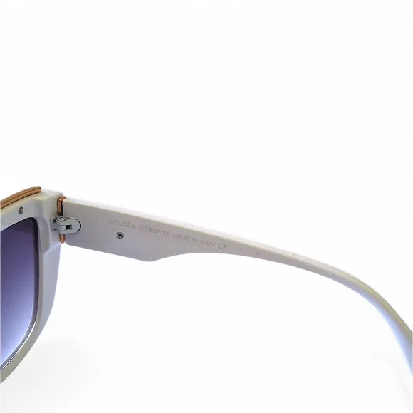 Dolce & Gabbana DG22038 Cat-Eye Sunglasses โ White & Gold Luxe w/ Case - Picture 11 of 15